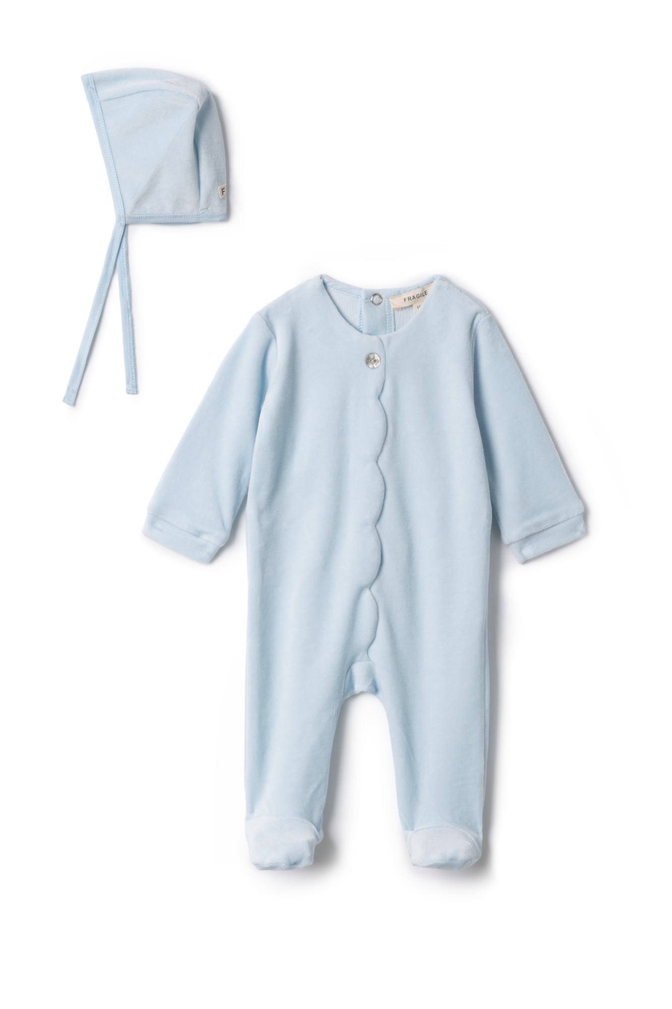 Cotton Velour Scallop Onesie