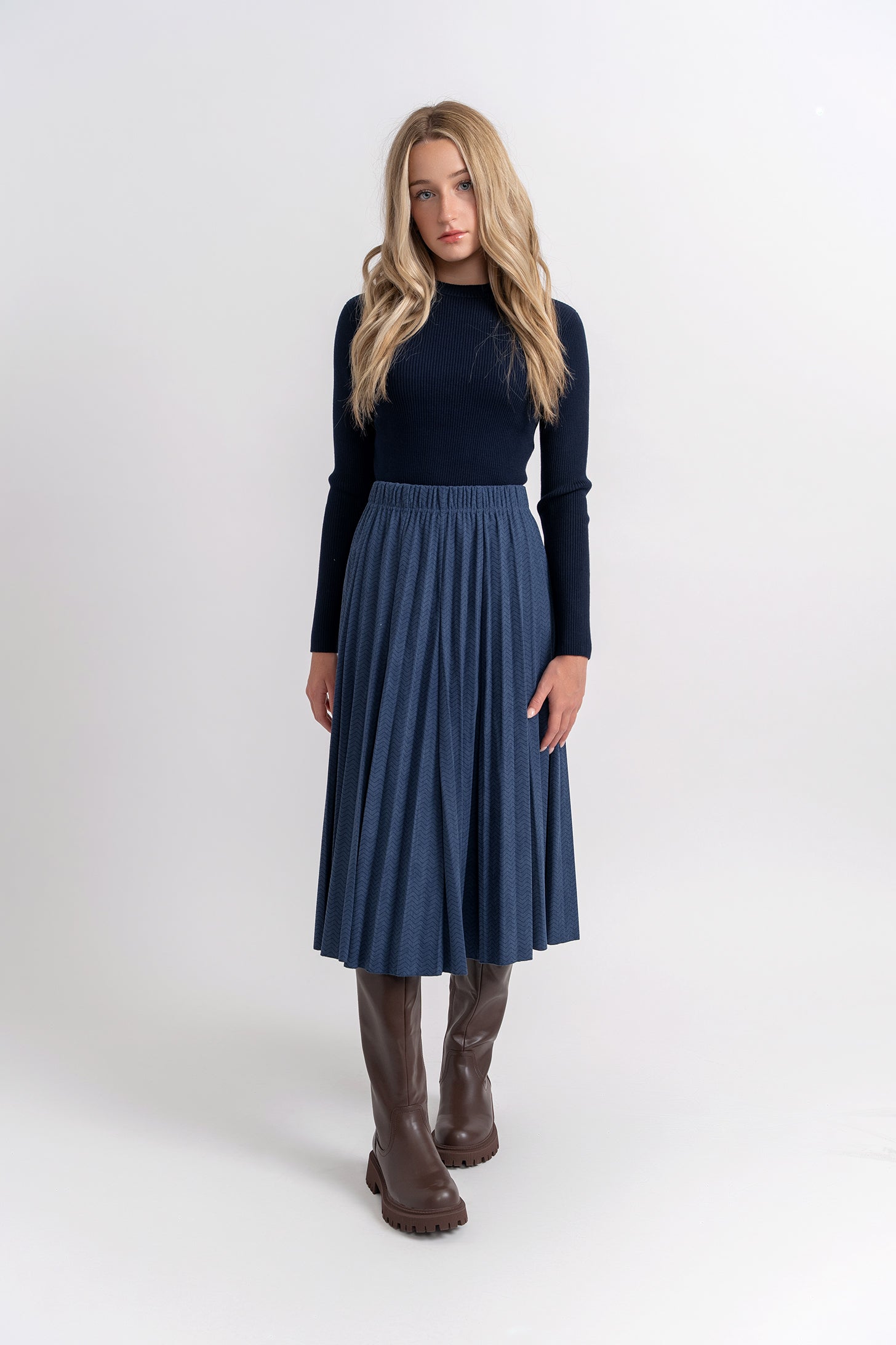 Corduroy Crinkle Pleating Skirt