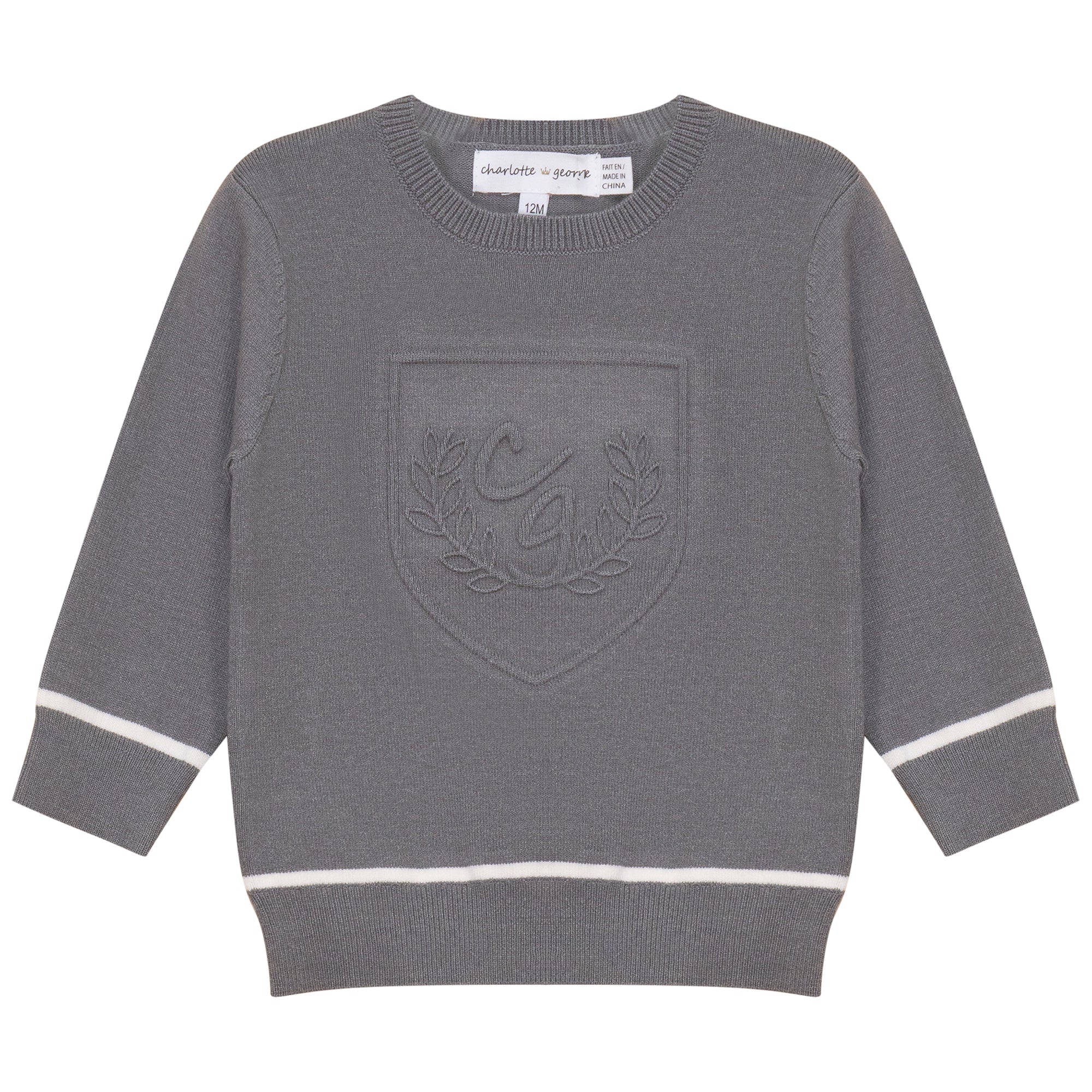Embossed Crest Sweater