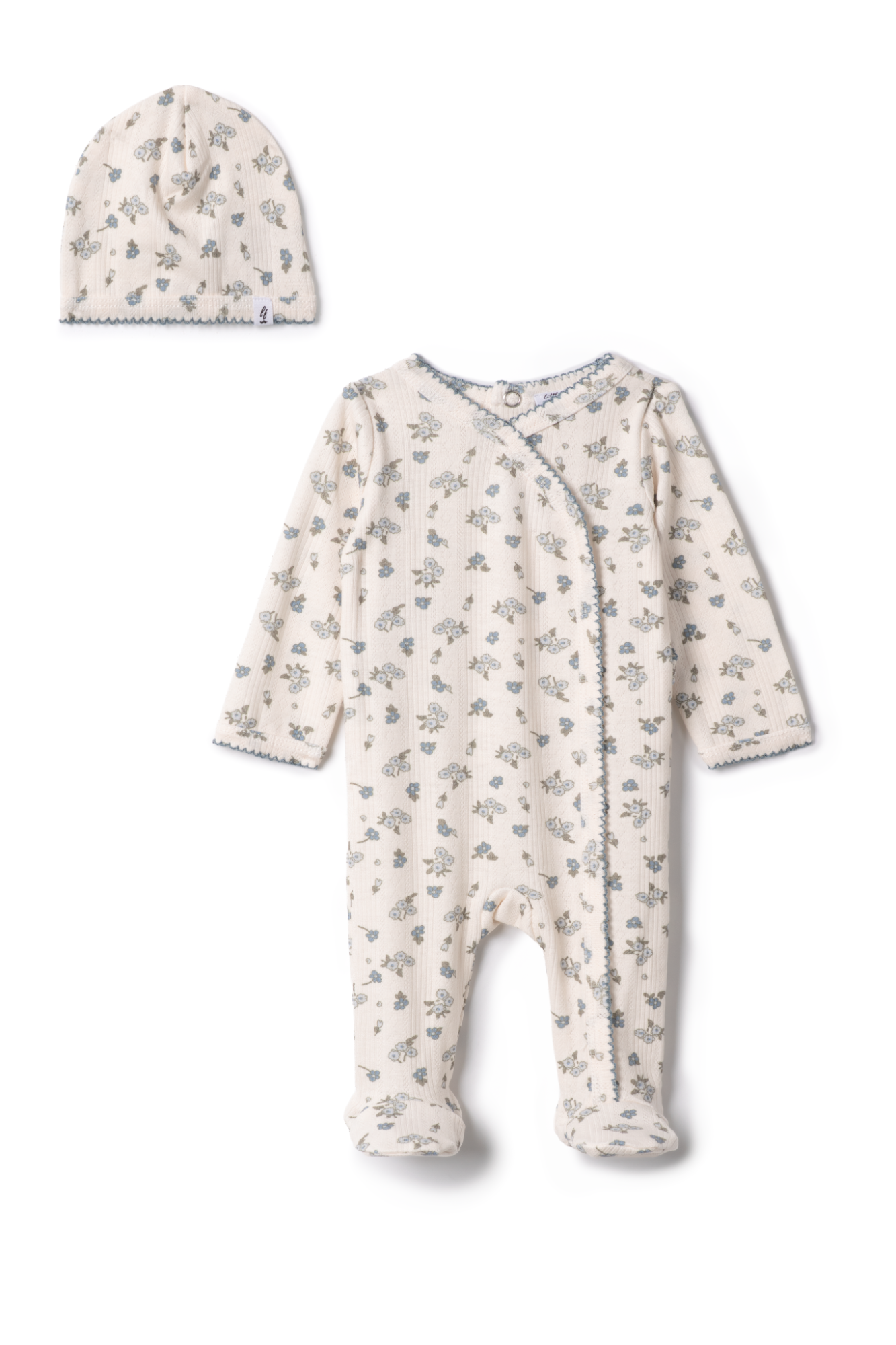Contrast Stitched Pointelle Onesie