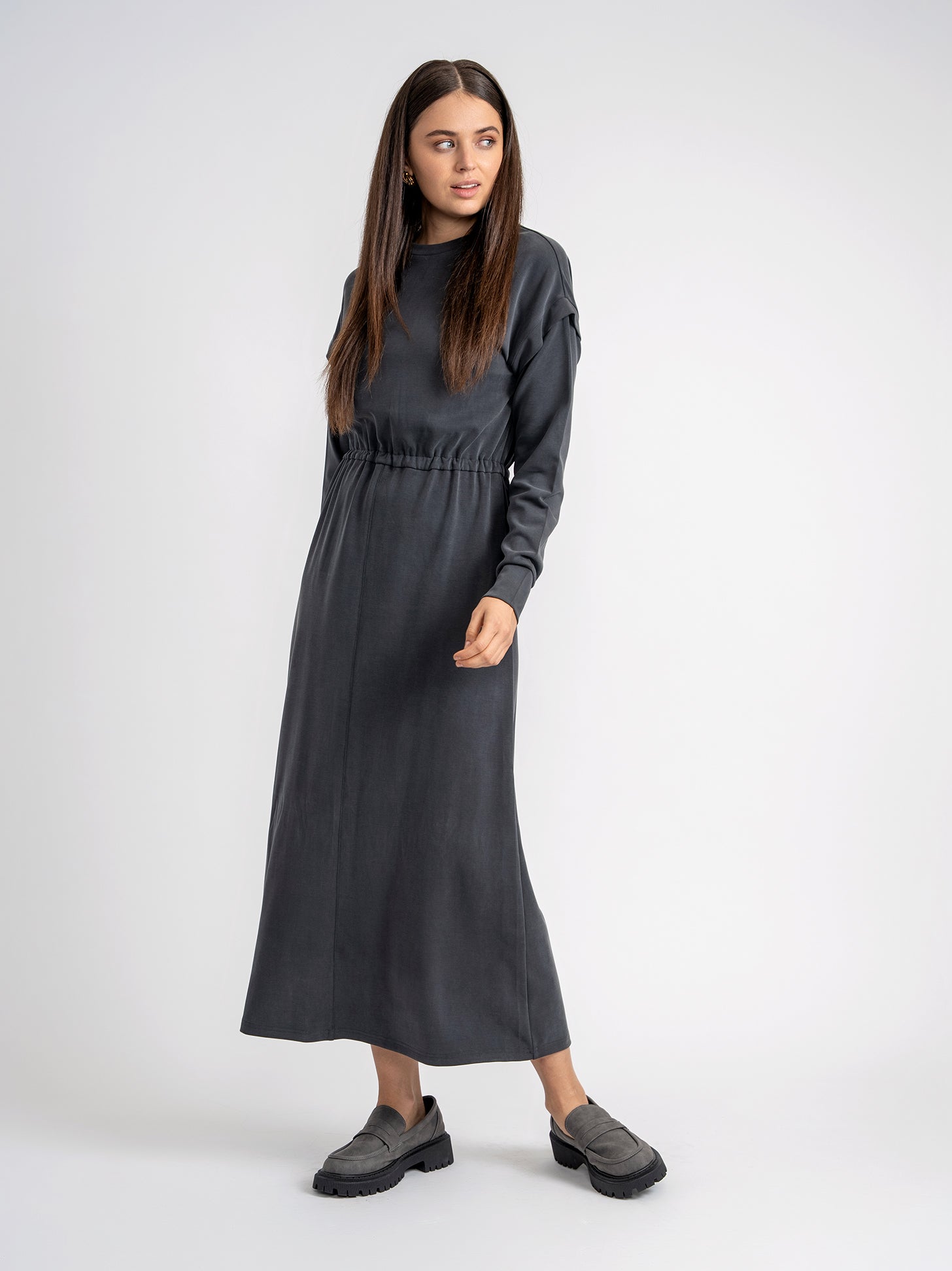 Drop Shoulder Midi Dress