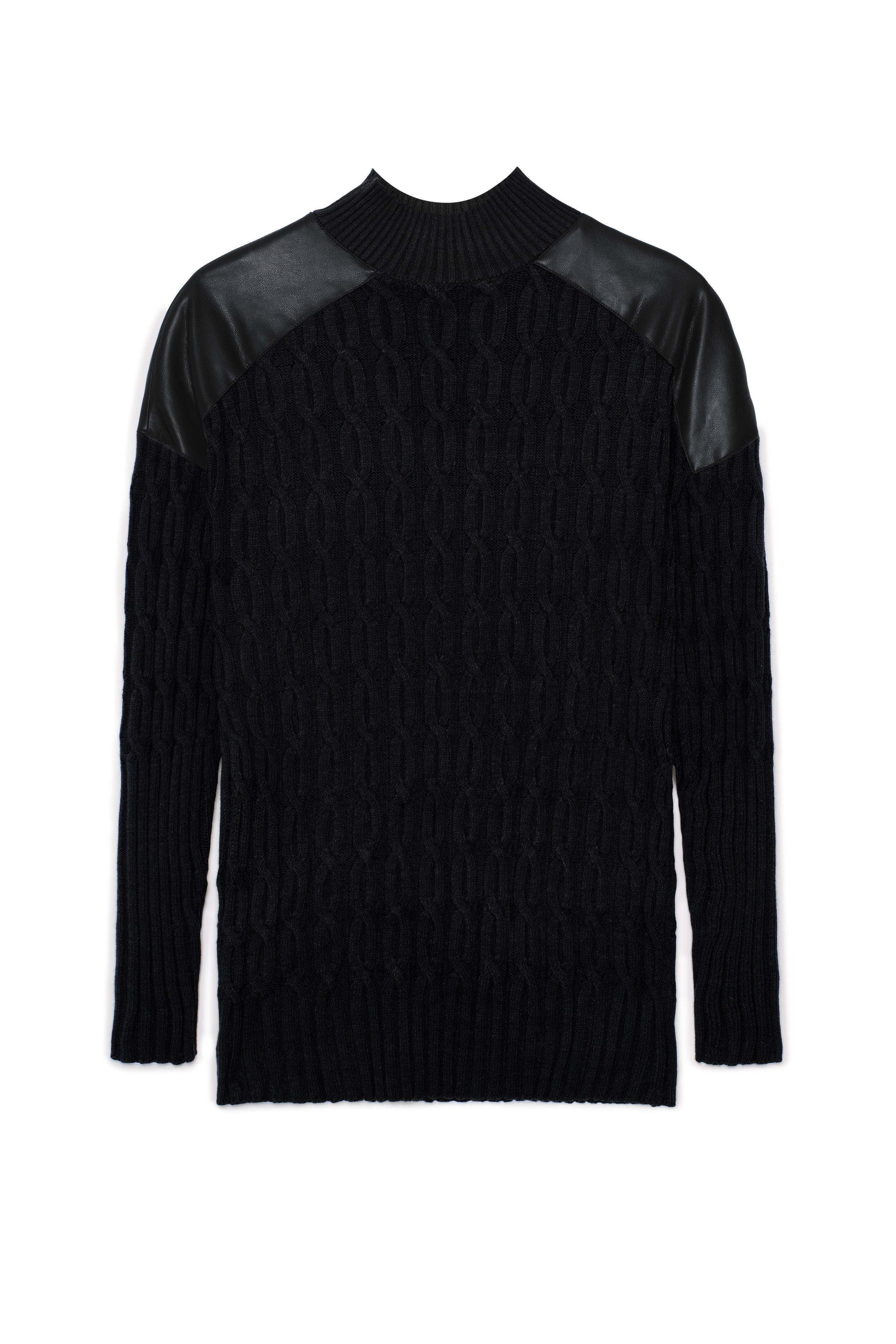 Maternity Dolman Leather Combo Sweater