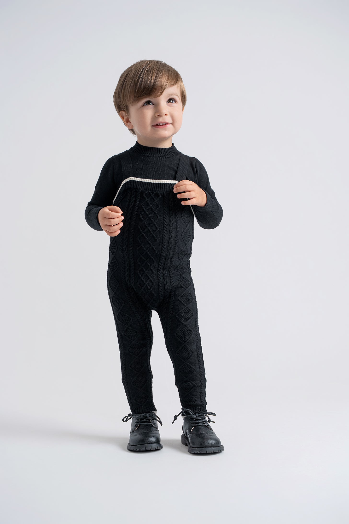 Cable Knit Overall Set