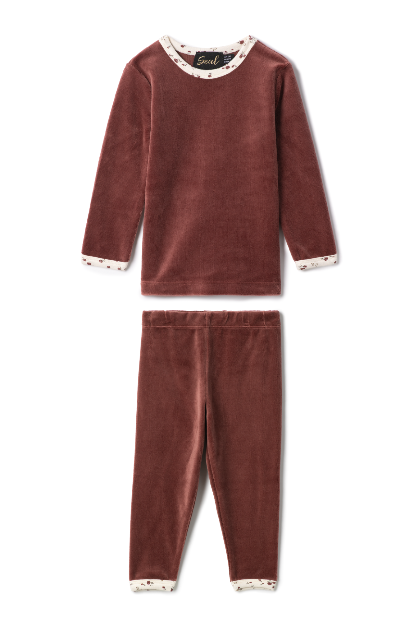 Velour Floral Print 2Pc Set