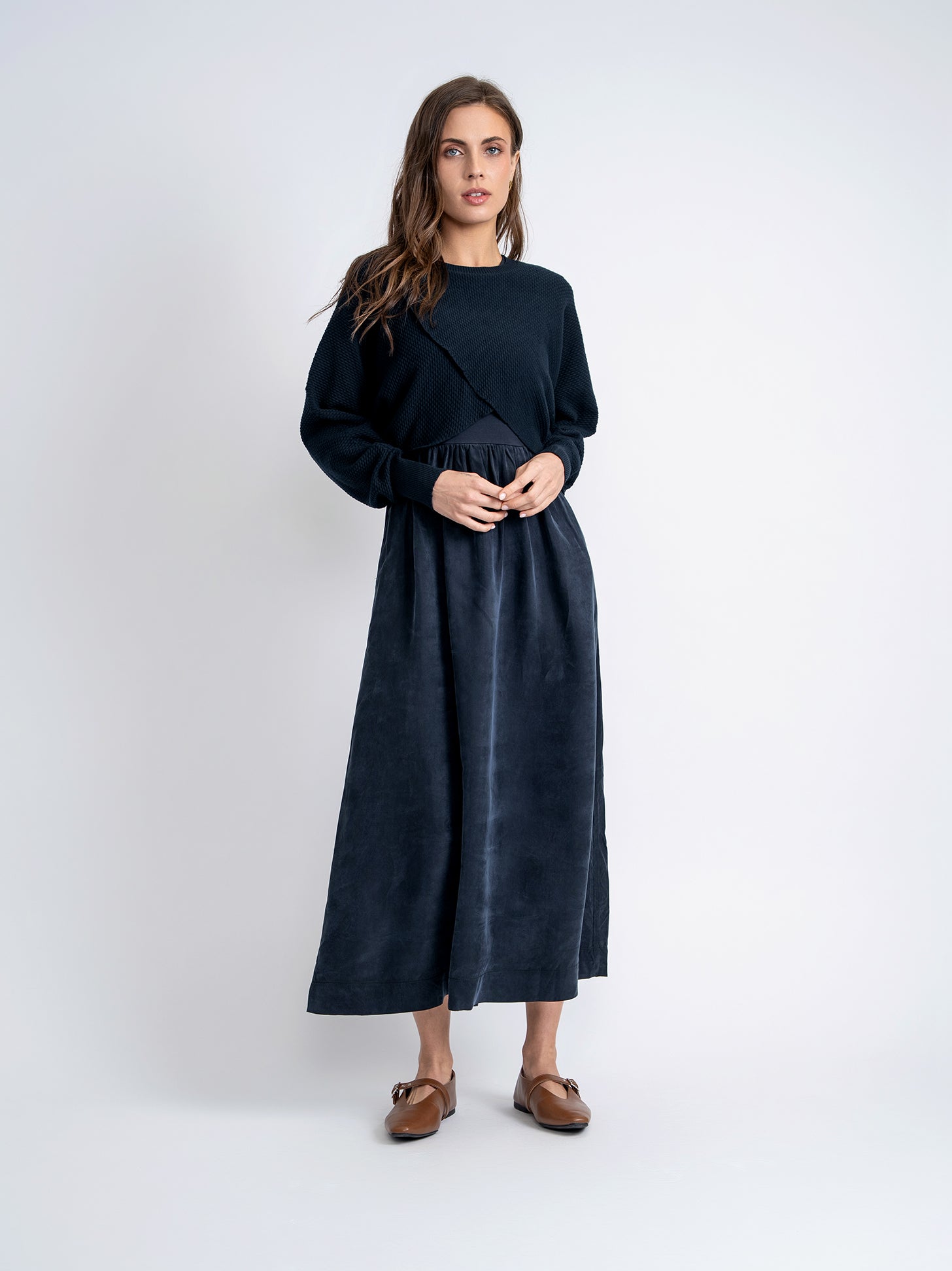 Textured Knit Wrap Sweater