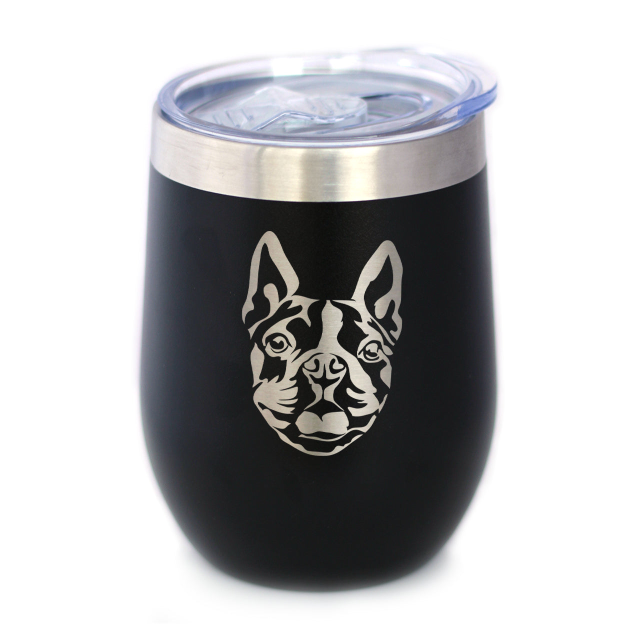 Boston Terrier Face - Wine Tumbler