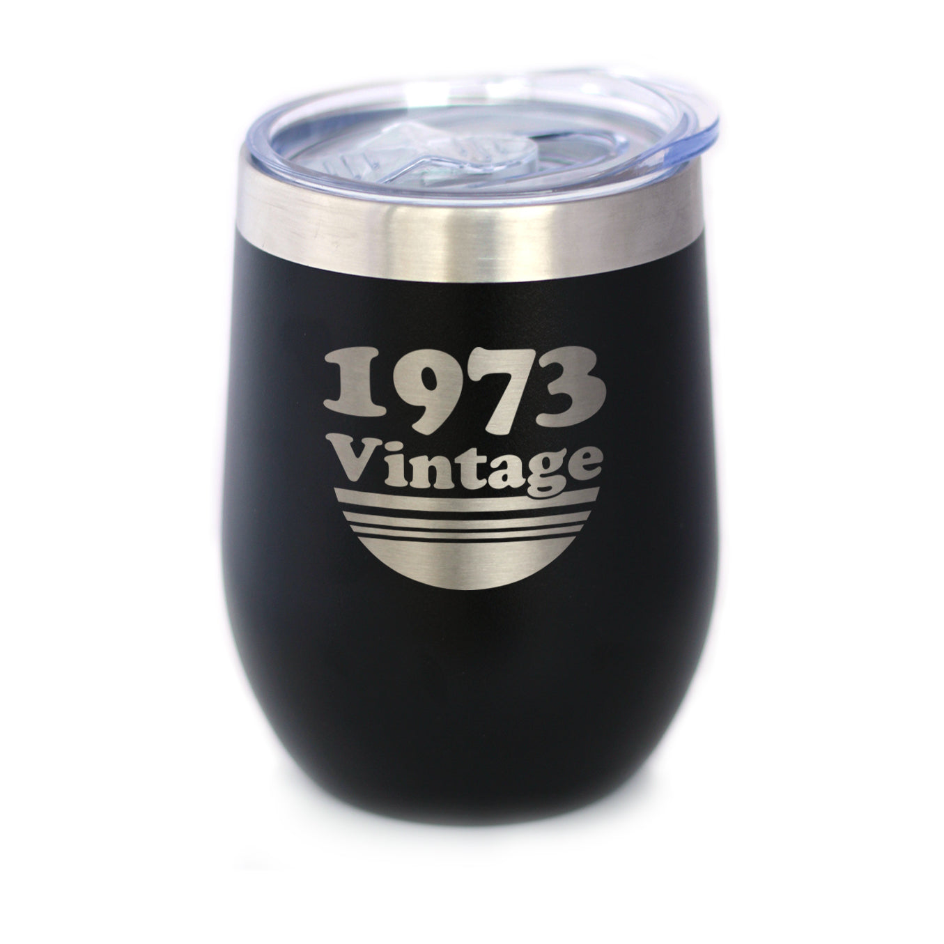 Vintage 1973 - Insulated Wine Tumbler - 52nd Birthday Stemless Wine Glass Gifts for Women &amp;amp; Men Turning 52