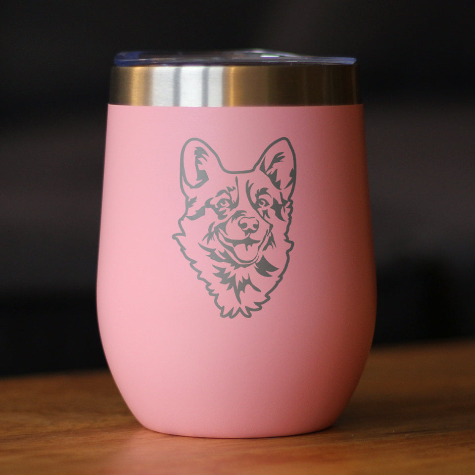Welsh Corgi Face - Wine Tumbler