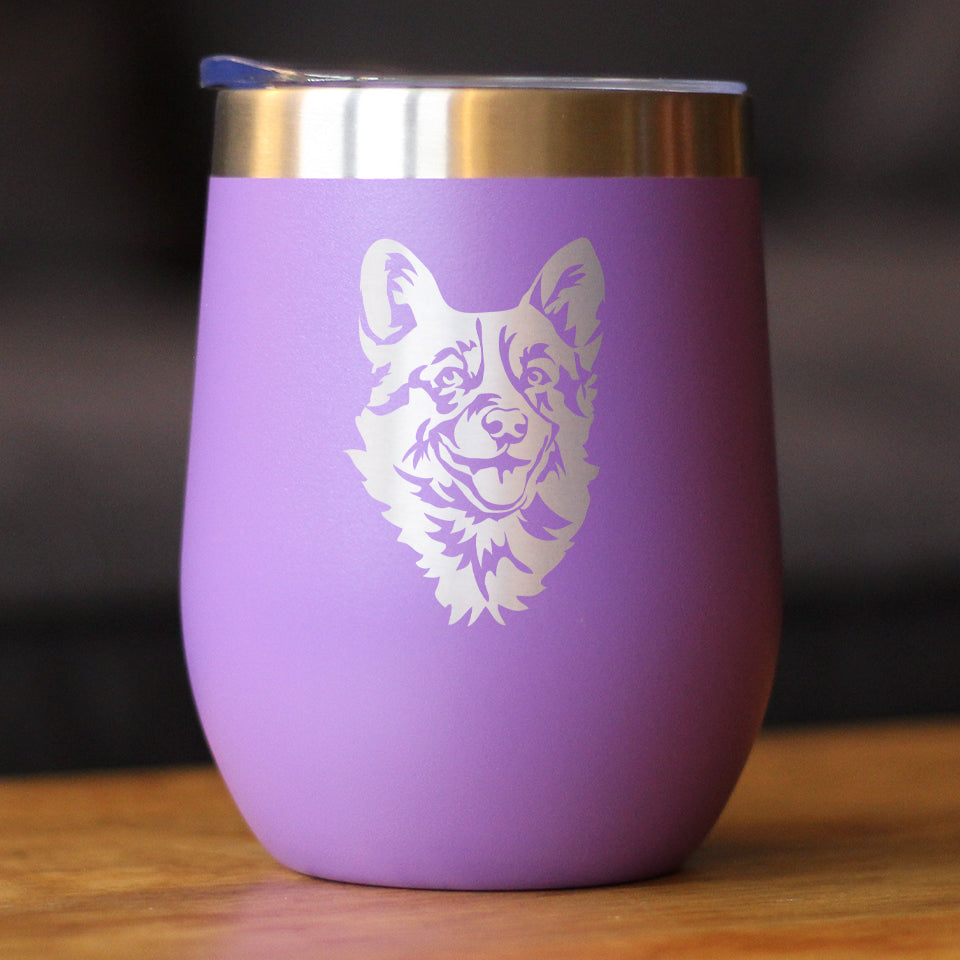 Welsh Corgi Face - Wine Tumbler