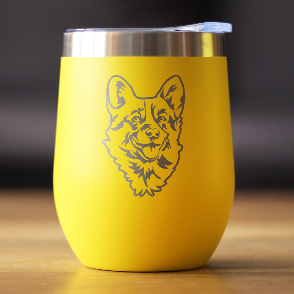Welsh Corgi Face - Wine Tumbler
