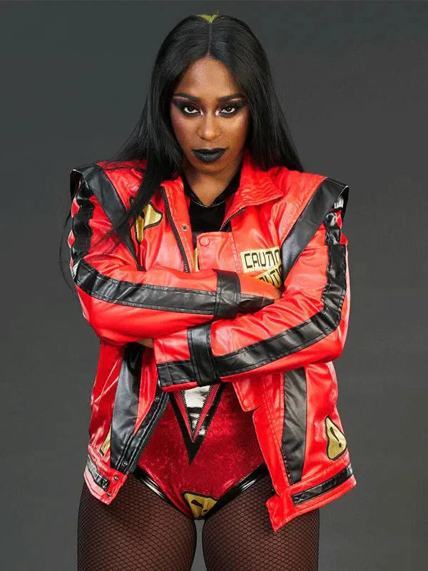 WWE Wrestler Naomi Red Leather Jacket