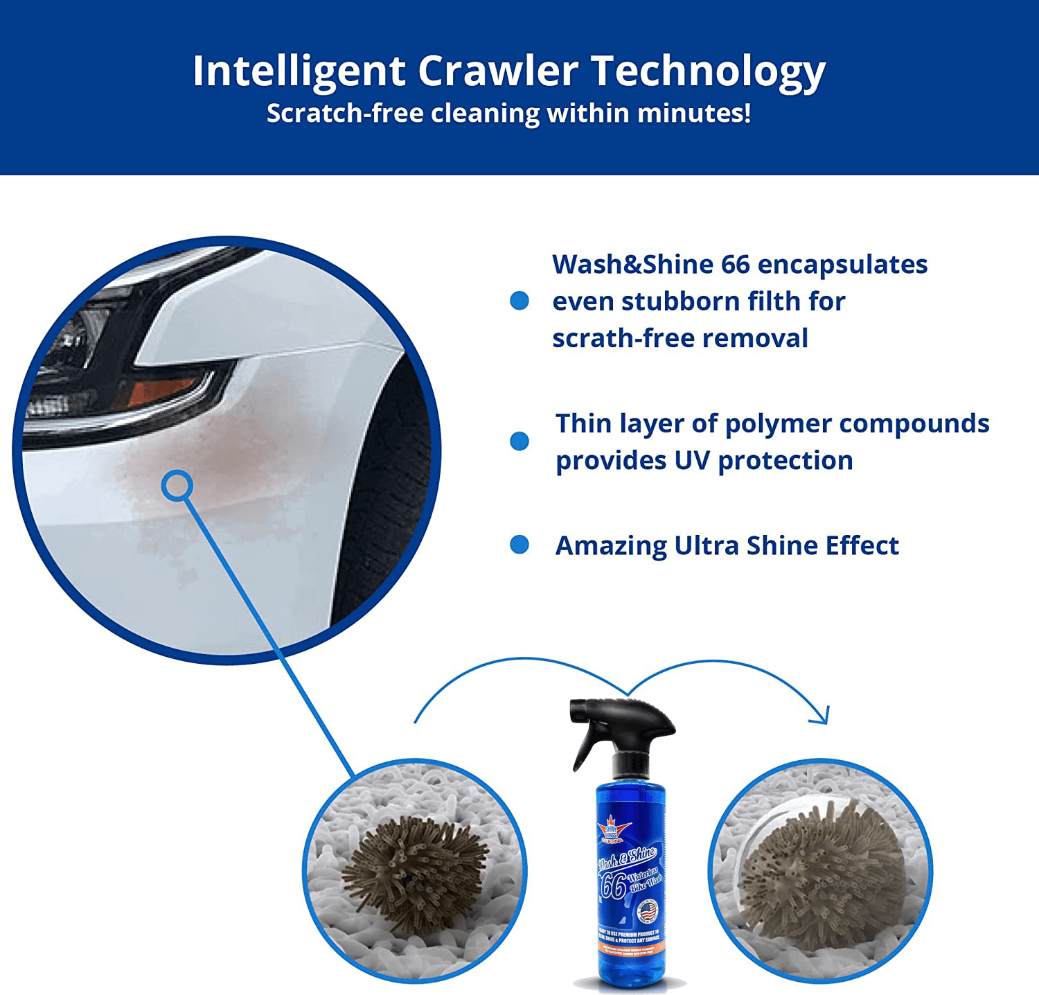 1.32 GAL (169) fl oz Wash&amp;Shine 66 Waterless Motorcycle Cleaner - Orange Scent