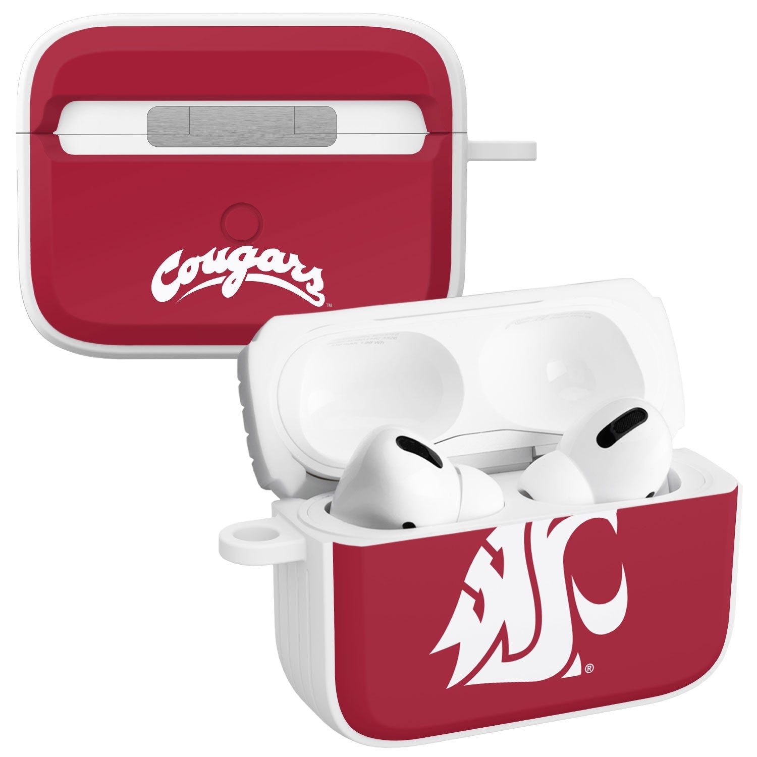 Washington State Cougars HDX Apple Airpods Pro 1 &amp;amp; 2 Case Cover