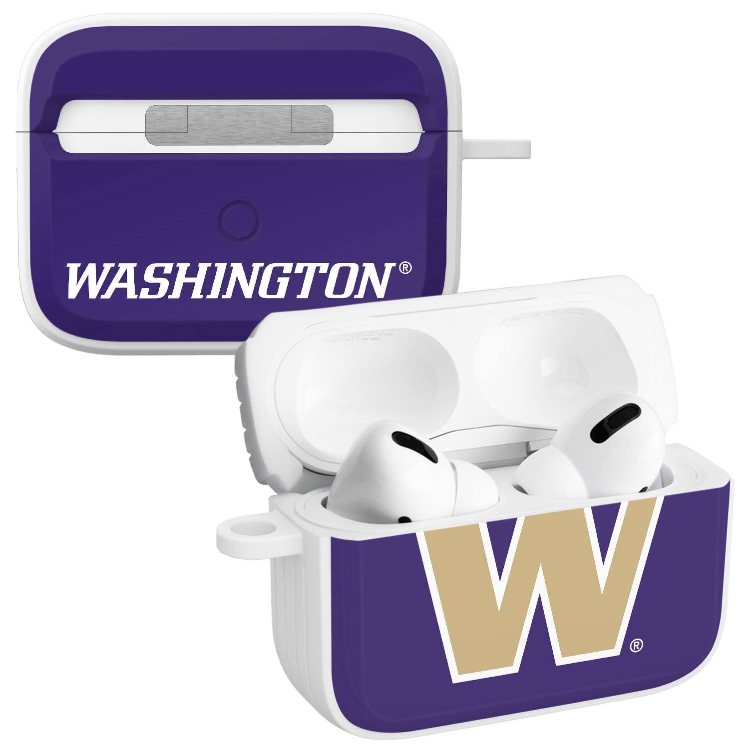 Washington Huskies HDX Apple Airpods Pro 1 &amp;amp; 2 Case Cover