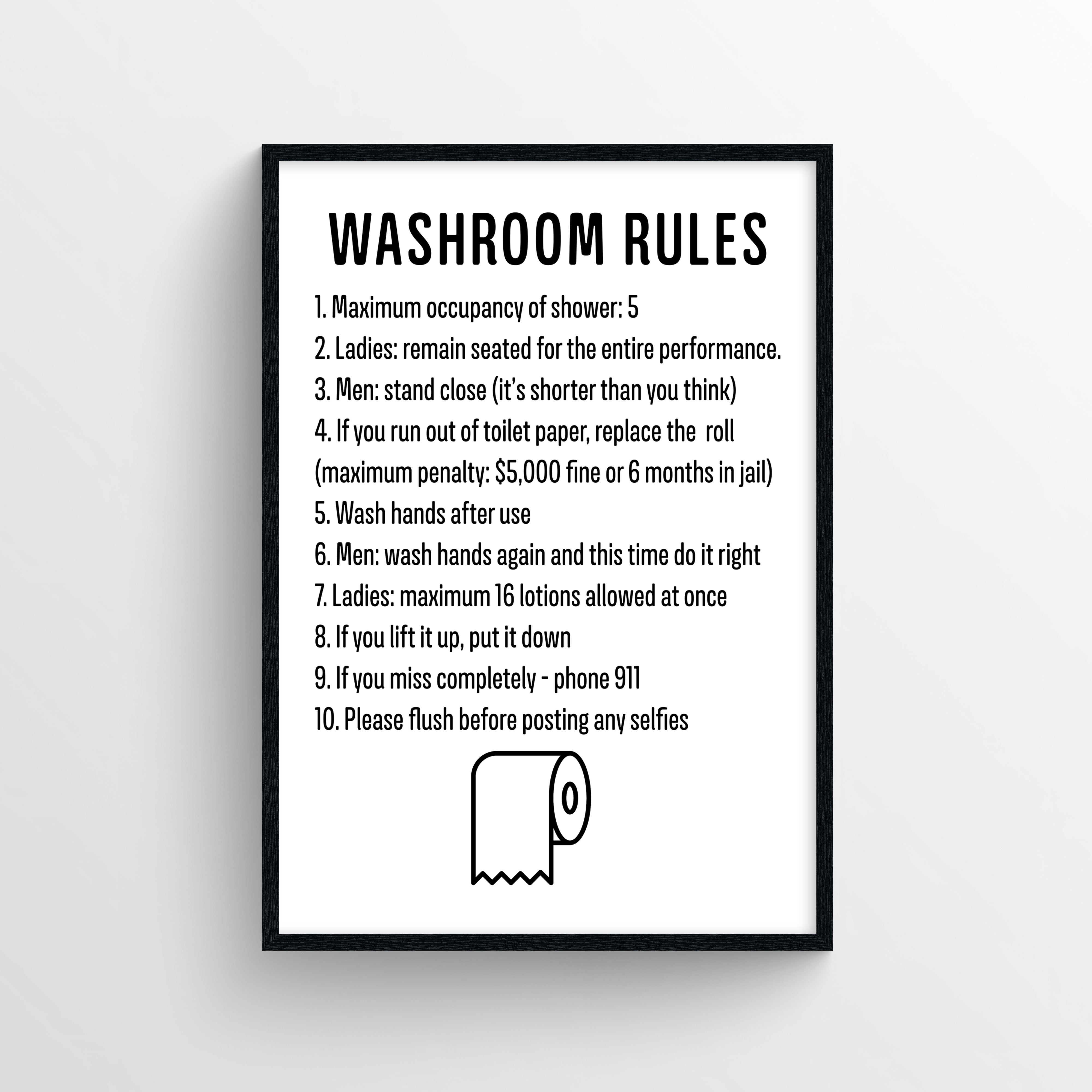 Washroom Rules Bathroom Poster