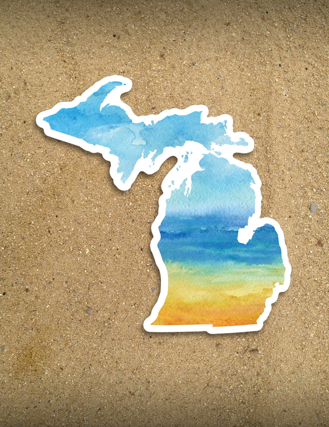 Watercolor Beach - 4&amp;quot; Michigan Sticker