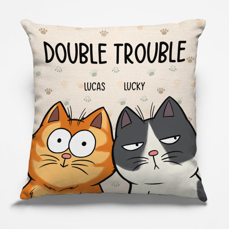 We're The Trouble Dog/Cat - Personalized Custom Pillow - Gift for Dog Lovers, Cat Lovers, Pet Lovers