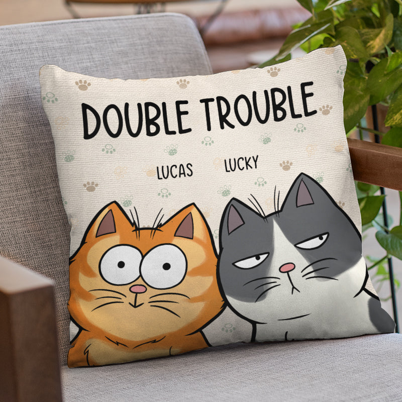 We're The Trouble Dog/Cat - Personalized Custom Pillow - Gift for Dog Lovers, Cat Lovers, Pet Lovers