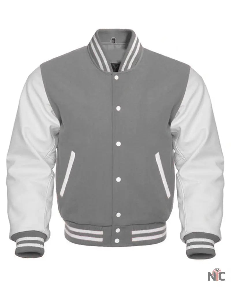 White And Grey Varsity Jacket