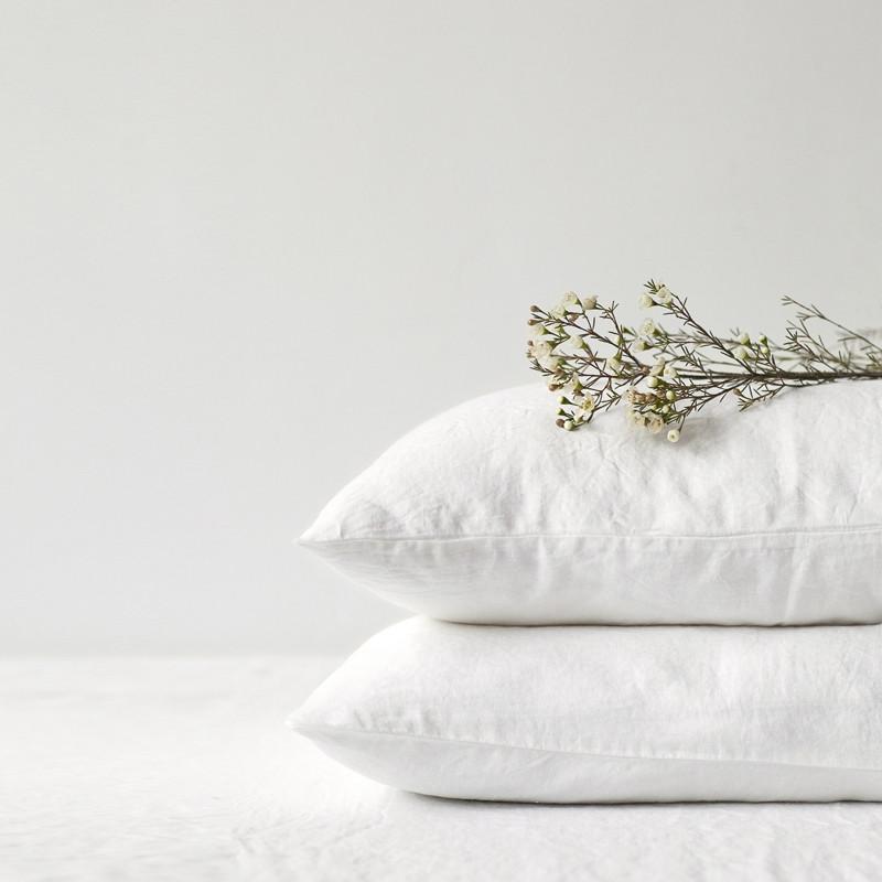 Linen Tales White Linen Pillowcase