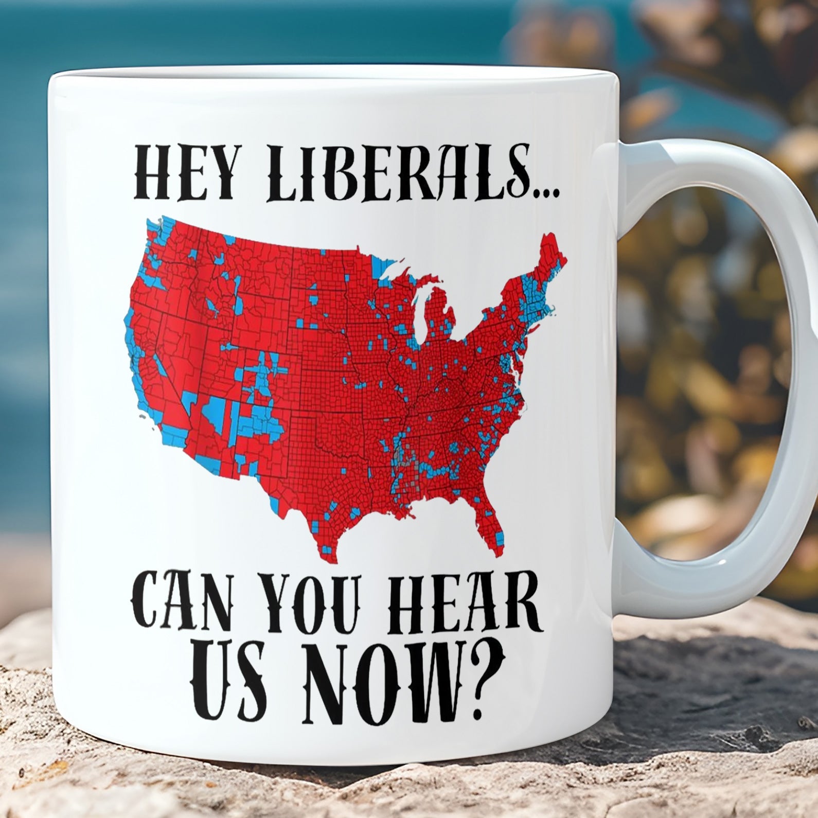 TRUMP VICTORY MAP, MAGA TRUMP CAN YOU HEAR US NOW COFFEE MUG, RED TRUMP MAP 2024 COFFEE MUG C1823 - GOP