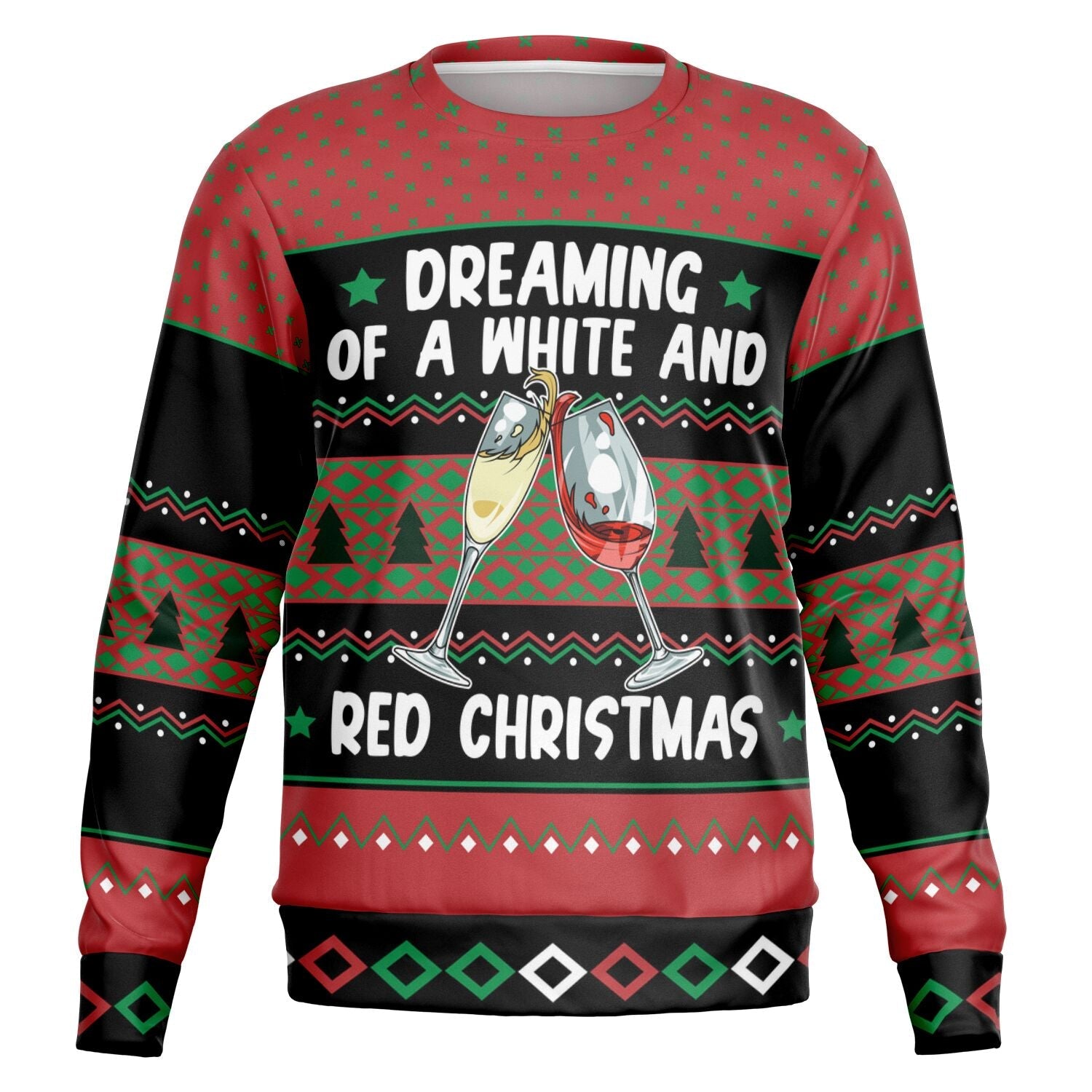 White and Red Wine Christmas Sweatshirt