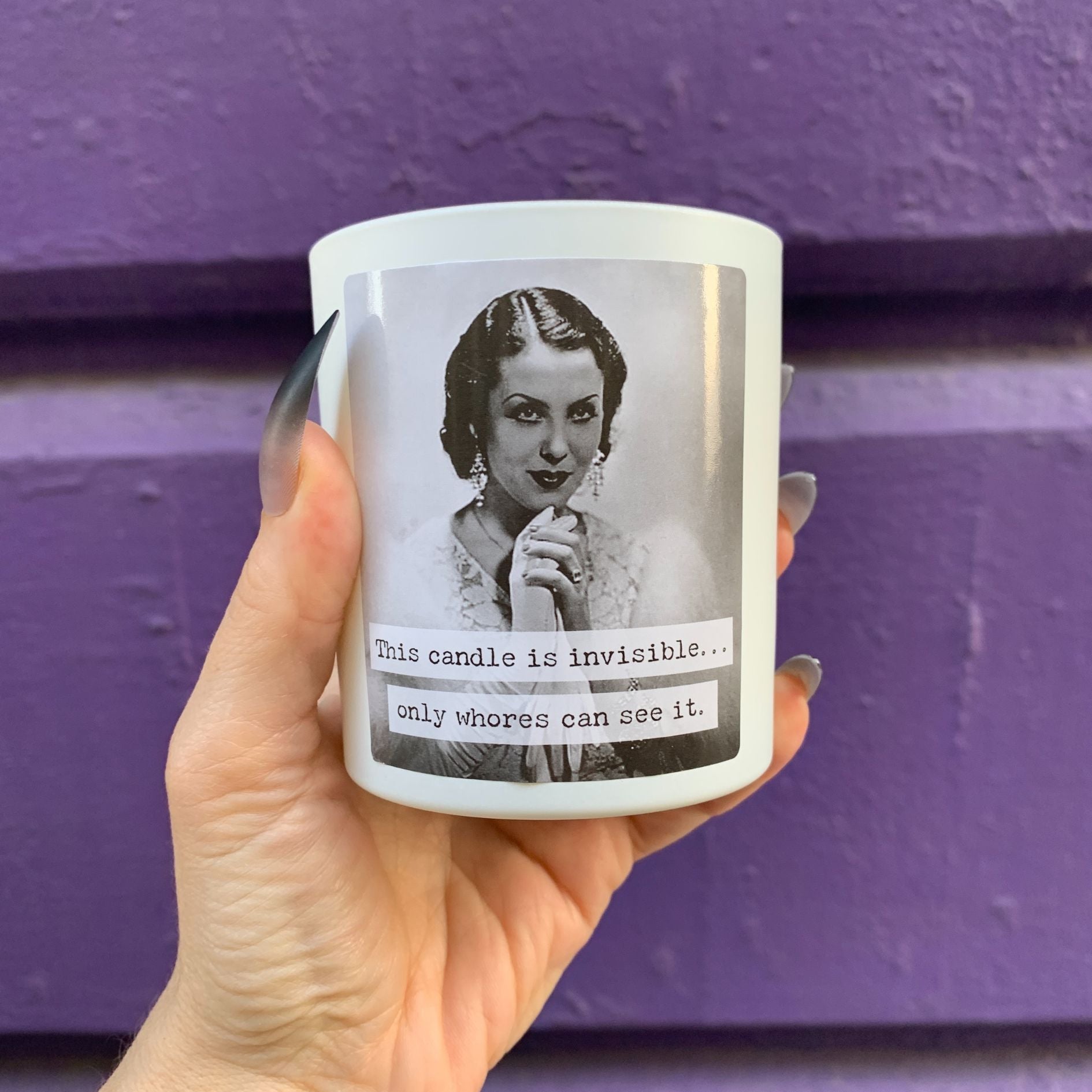 Whores Candle | Vintage Photograph Double Sided Design | Soy Wax Lavender Jasmine Scent