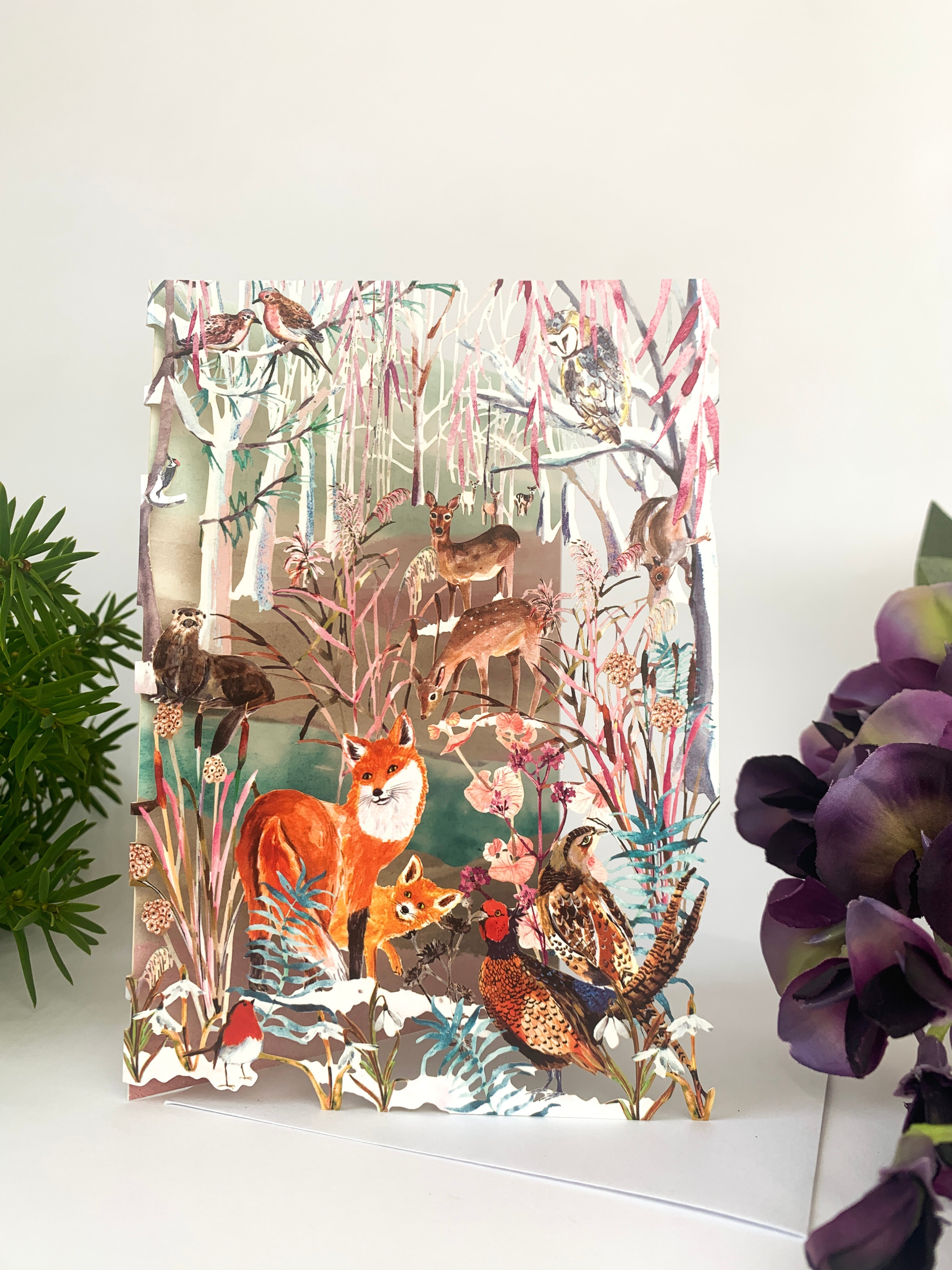 Wild Winter&amp;#39;s Song Fox Lasercut Christmas Seasonal Card