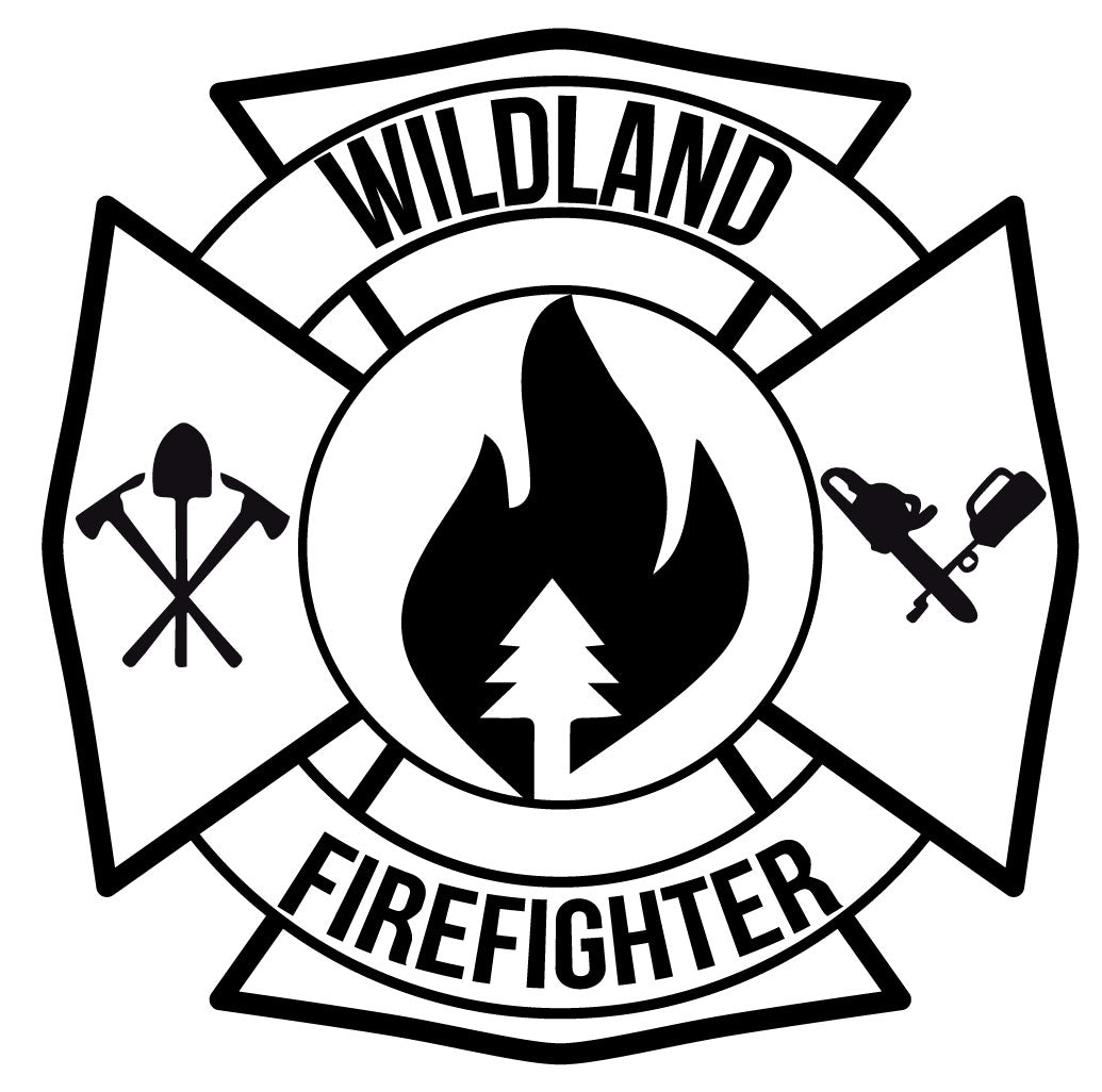 WILDLAND FIREFIGHTER MALTESE CROSS WINDOW DECAL