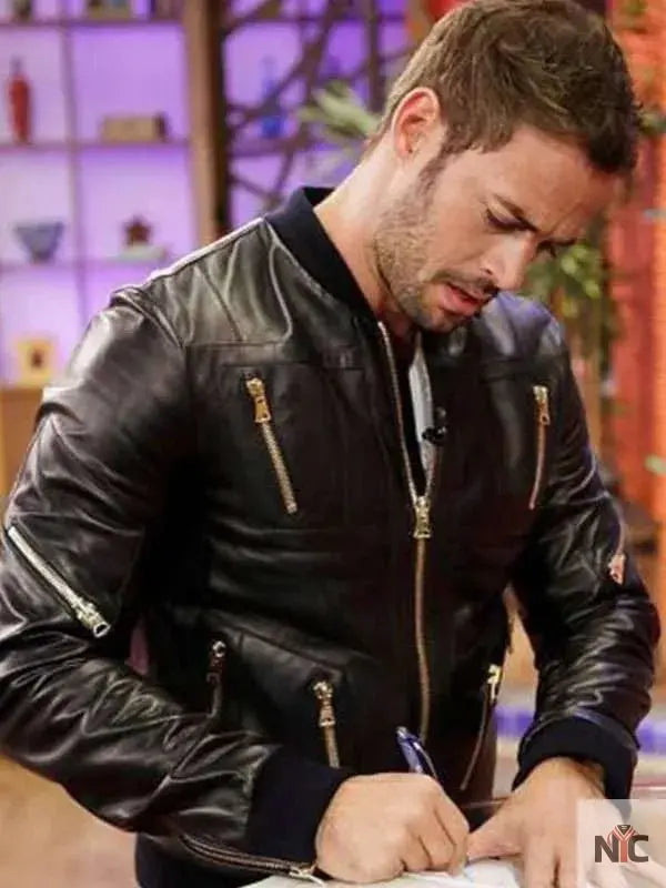 William Levy Despierta America Black Leather Jacket