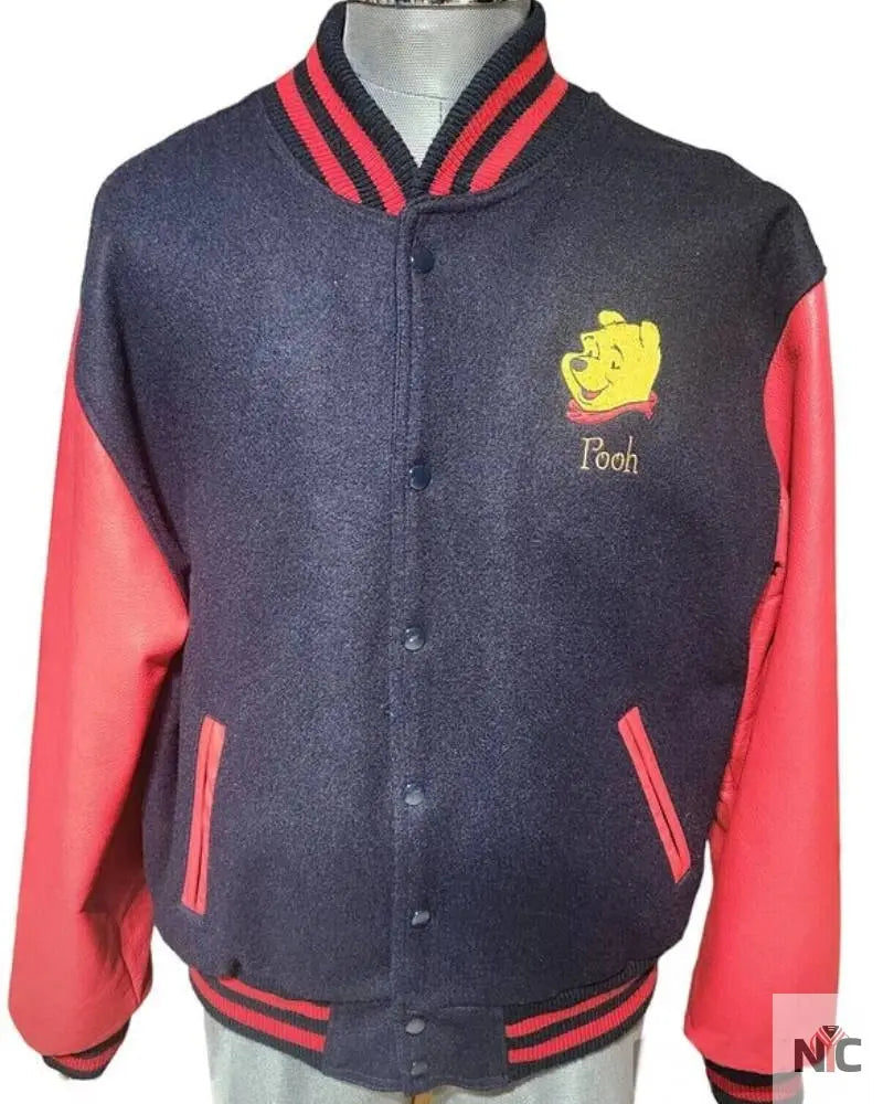 Winnie The Pooh Blue And Red Varsity Jacket
