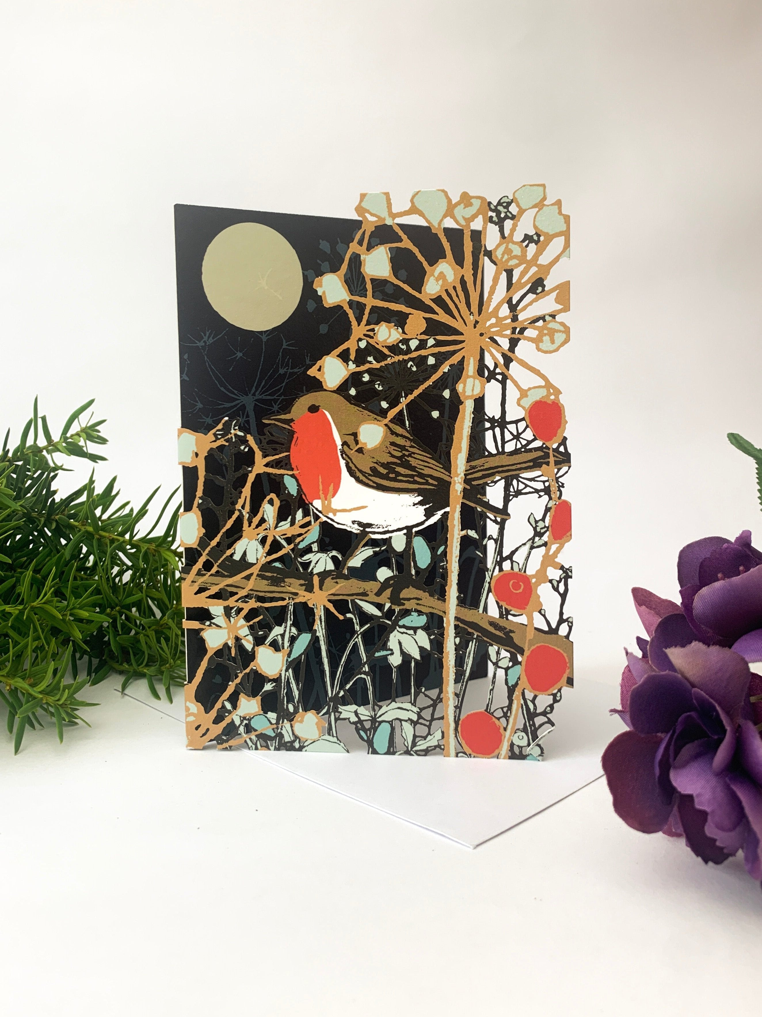 Winter&amp;#39;s Tale Robin Lasercut Christmas Seasonal Card