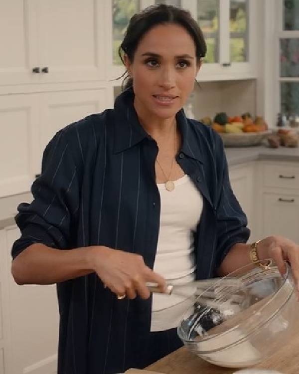 With Love, Meghan 2025 Meghan Markle Black Striped Shirt