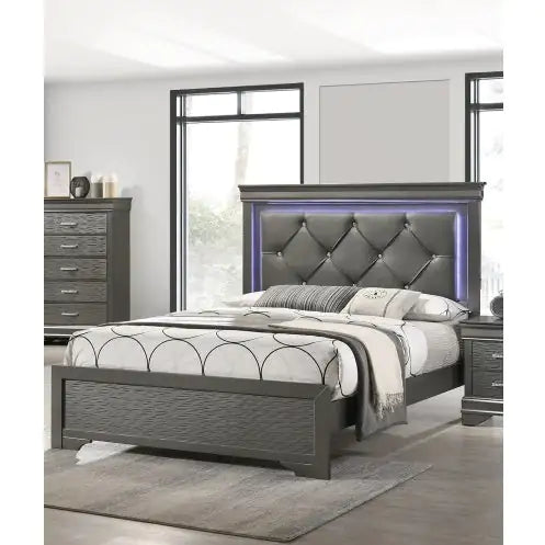 (.22) Style Loft Collection LED Backlight Tufted Queen Bed