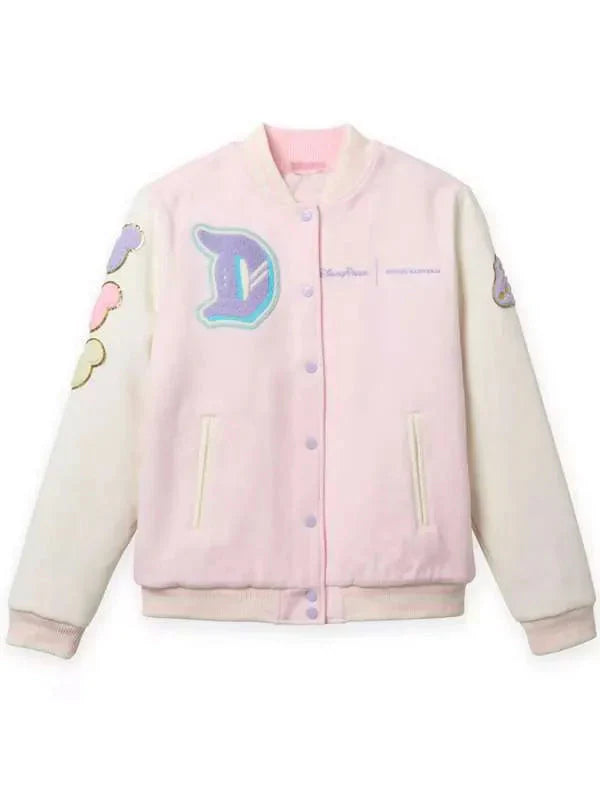 Women Disneyland Pink Varsity Jacket