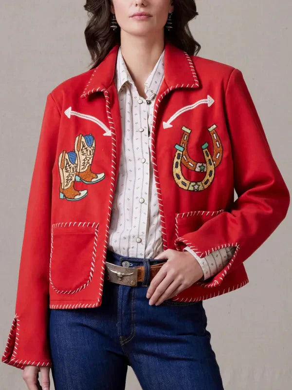 Women Rodeo Stampede Valley Red Jacket