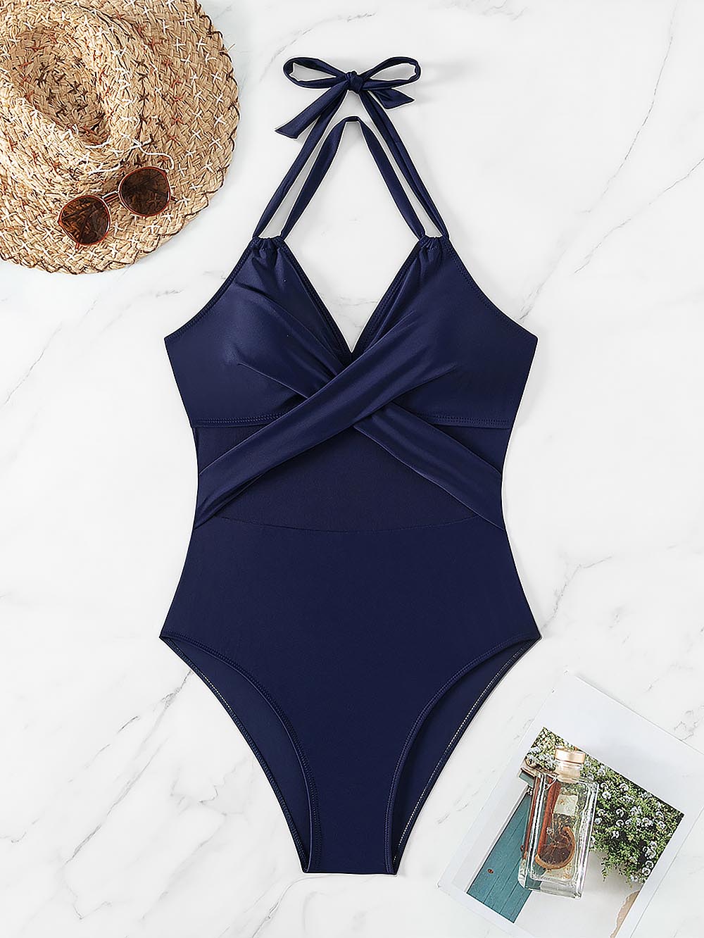 Women&#39;s New Solid Color Mesh One-Piece Swimwear | ZAKAPOP