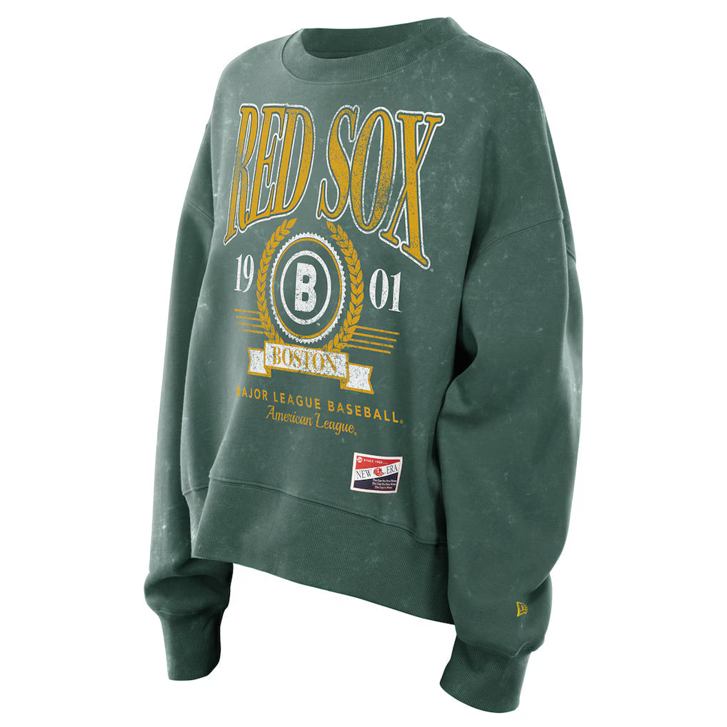 Women&amp;#39;s Boston Red Sox New Era Green 2025 Pullover Sweatshirt