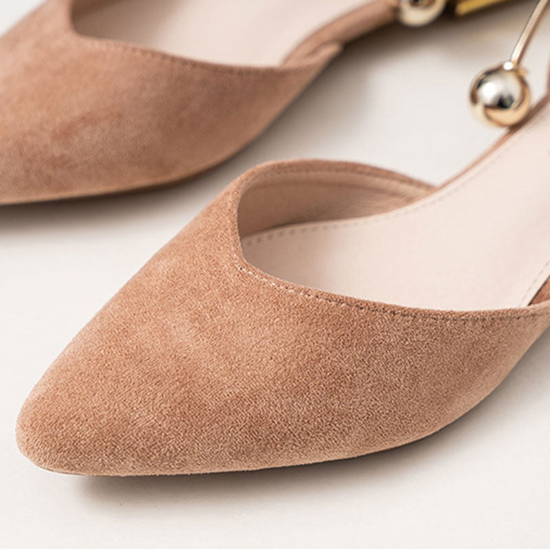 Women&#39;s Elegant Pearl Decor Point Toe Flats | ZAKAPOP