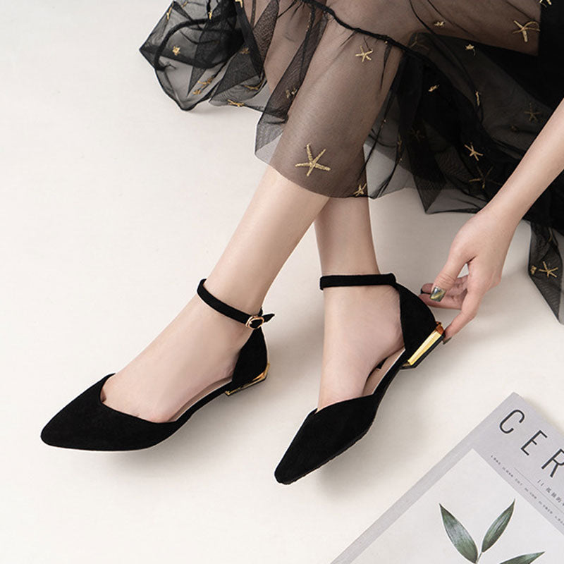 Women&#39;s Elegant Pearl Decor Point Toe Flats | ZAKAPOP