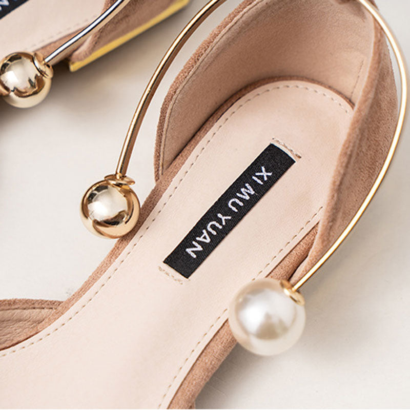 Women&#39;s Elegant Pearl Decor Point Toe Flats | ZAKAPOP