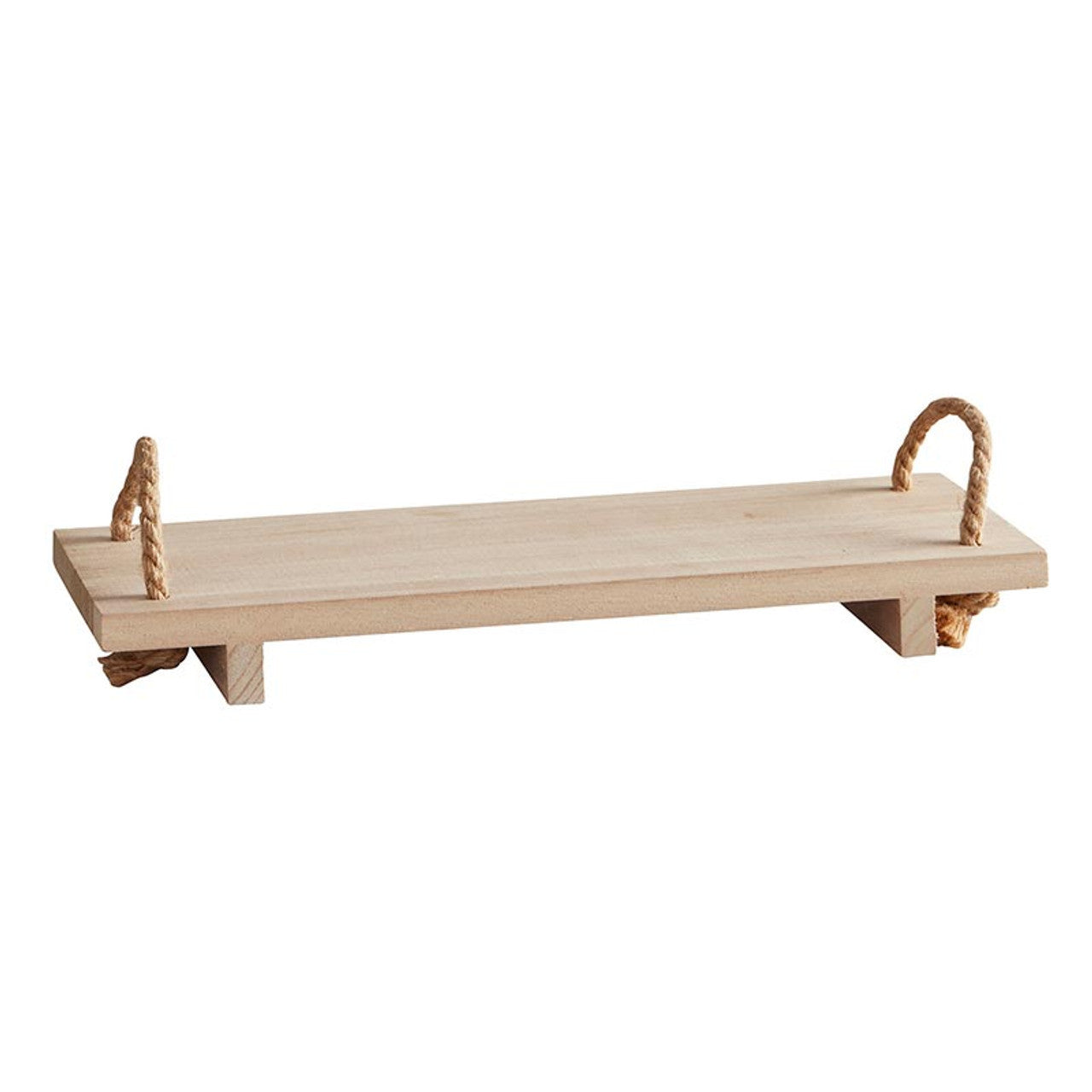 Wooden Shelf With Rope Handles | Display or Organizing Shelf Sits on Table or Mantle 16&amp;quot; x 5.5&amp;quot;