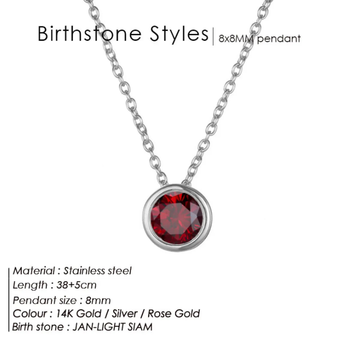 Style Loft Collection Stainless Steel Birth Gemstone Necklace