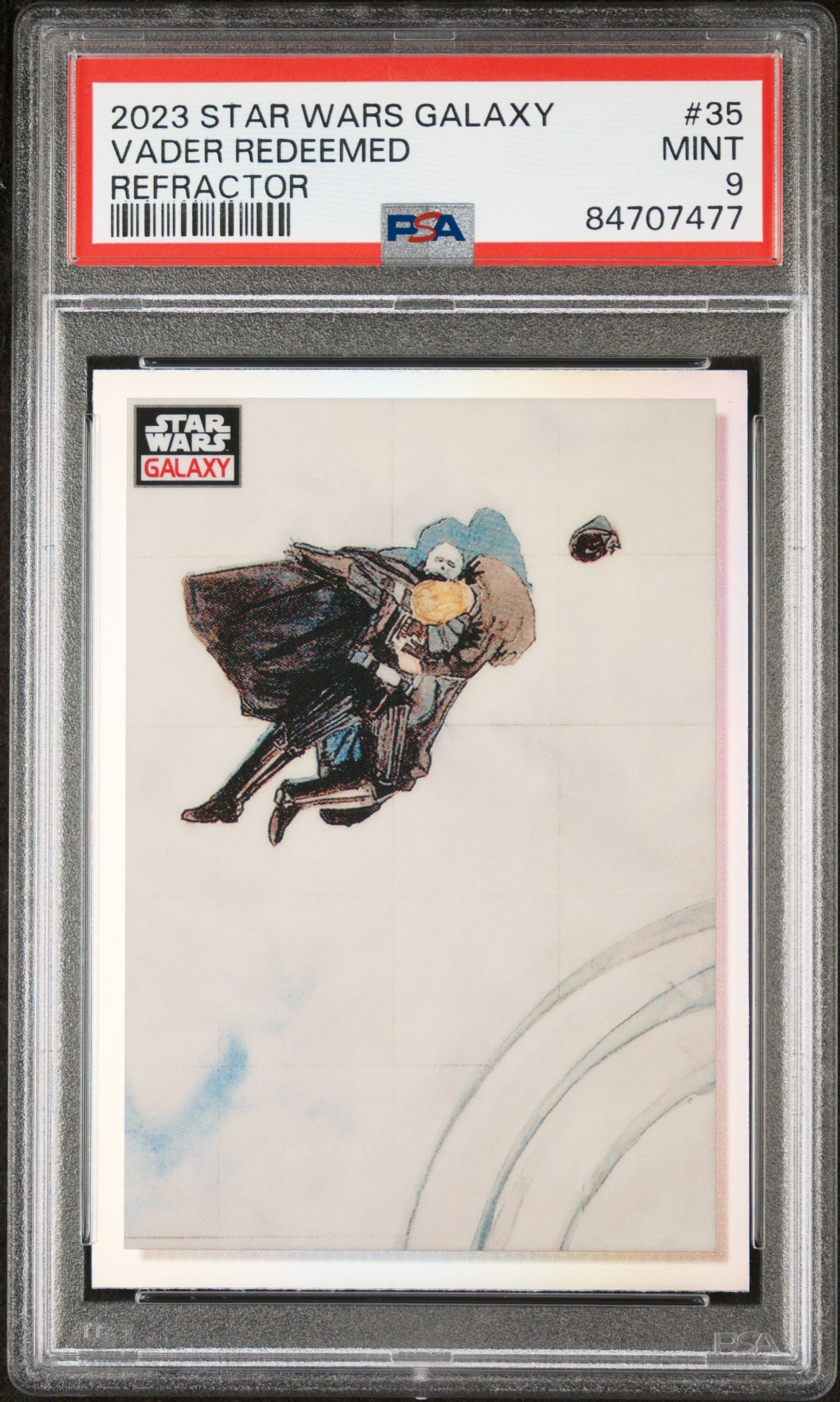 2023 TOPPS CHROME STAR WARS GALAXY VADER REDEEMED REFRACTOR #35 - PSA 9