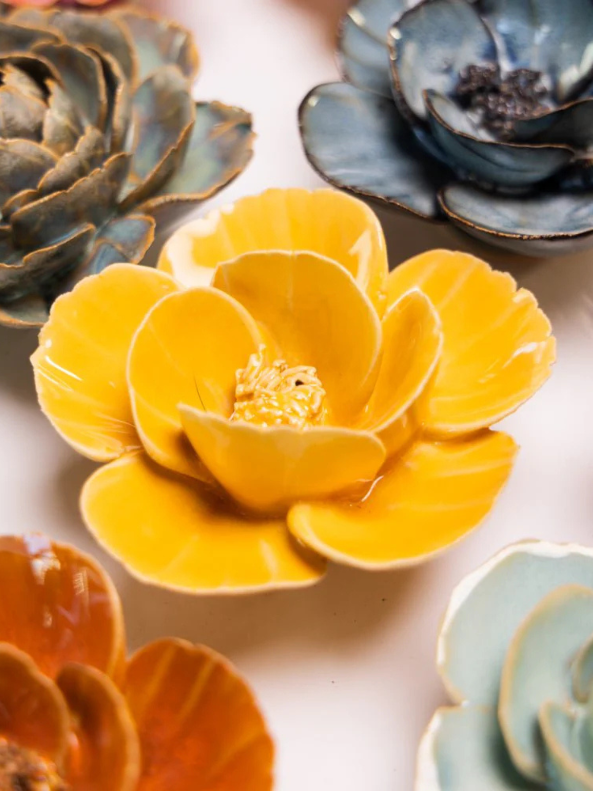 Ceramic Small Yellow Lotus Flower