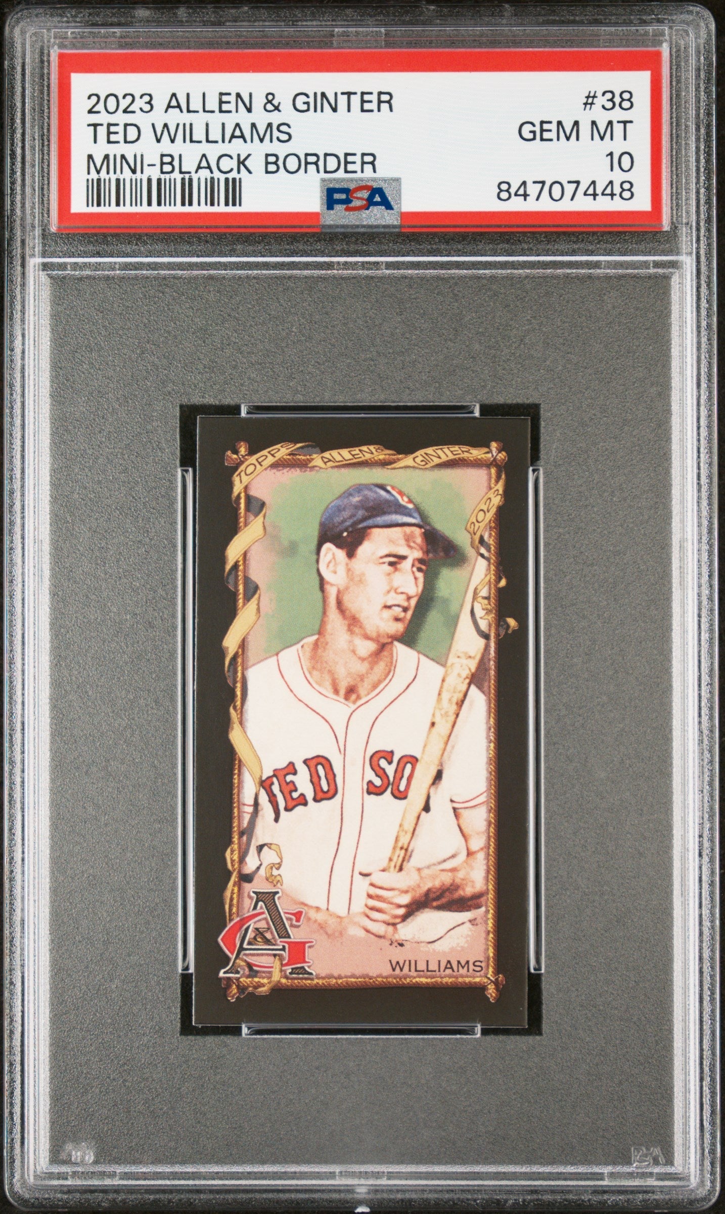 2023 TOPPS ALLEN &amp;amp; GINTER TED WILLIAMS MINI-BLACK BORDER #38 - PSA 10
