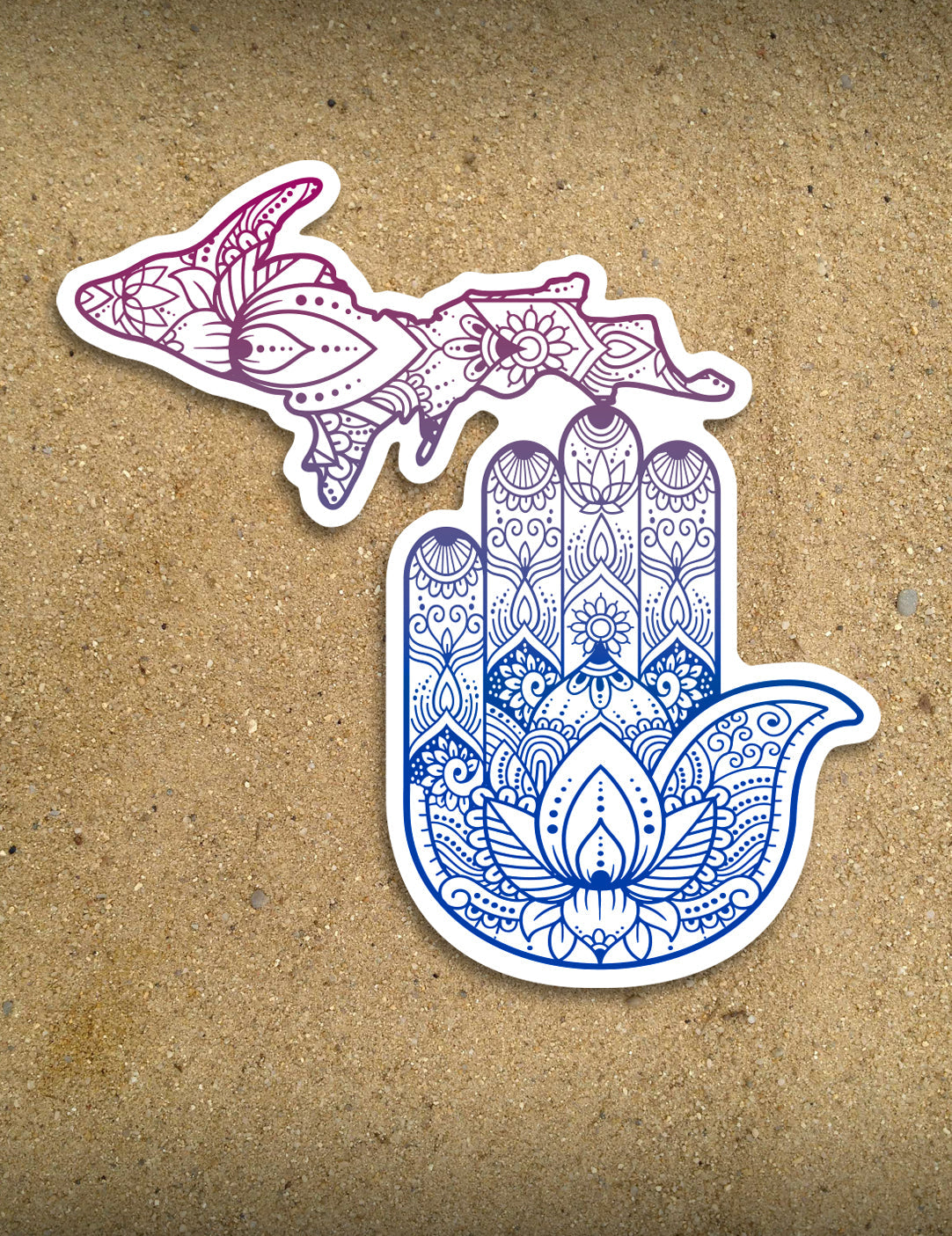 Yoga Hand - 4&amp;quot; Michigan Sticker