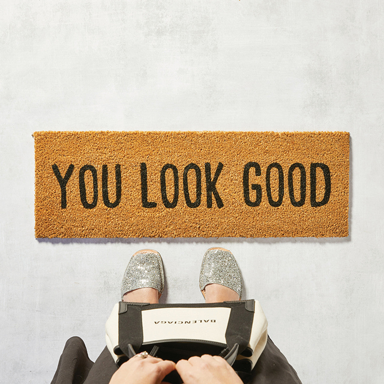 You Look Good Coir Door Mat | Welcome Outdoor Indoor Rug | 30&amp;quot; x 10&amp;quot;