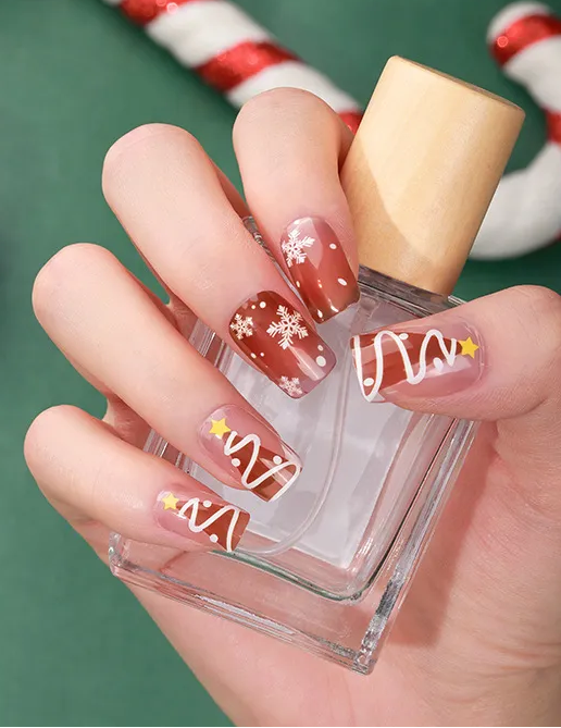 Christmas Trees Gel Nails