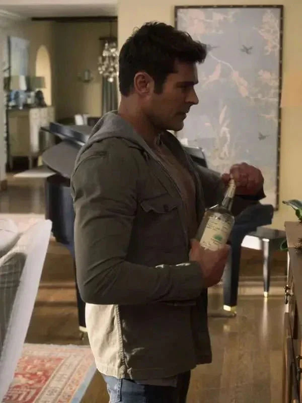 Zac Efron A Family Affair 2024 Green Jacket